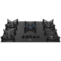 COOKTOP FIT LINE FISCHER - 5 BOCAS TC TREMPE IRON VIDRO PRETO - BIVOLT - (36325-102672)