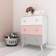Cômoda 100% MDF 3 Gavetas Doçura Multimóveis  Branco/Cinza/Rosa