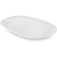 Travessa Melamina Oval Rasa Buffet Branca 34x22cm Bandeja de Servir Petiscos
