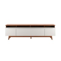 Rack para TV até 75 Polegadas Flynt 3 PT Off White e Canela 220 cm