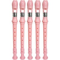 Kit 5 Flautas Doce Germânica Rosa Claro FL 20G New York
