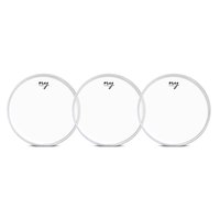 Kit 3 Peles Clear Transparentes para Bateria 10" New York