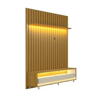 Rack com Painel RipadoCom até 70 Polegadas Sintra com LED 2 GV Cedro / Off White Alt 218 Larg 177 cm