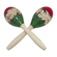 Kit 15 Pares de Maracas Madeira Pintada a Mão 25cm New York
