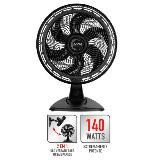 Ventilador de Mesa X-TREME 6 2 em 1 40 cm 6 Pás 140w Ve60 220v Arno