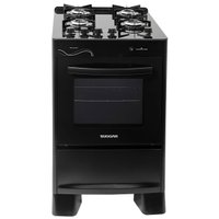 Fogão de Piso Suggar Neo Glass 4Q Mesa Vidro Preto Bivolt FGVNG410PT
