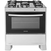 Fogão de Piso Suggar Neo Glass Mesa Vidro 5Q Prata Inox Bivolt FGVNG510PRIX