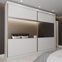 Guarda-Roupa Casal com Espelho Valência 2 PT 6 GV Branco