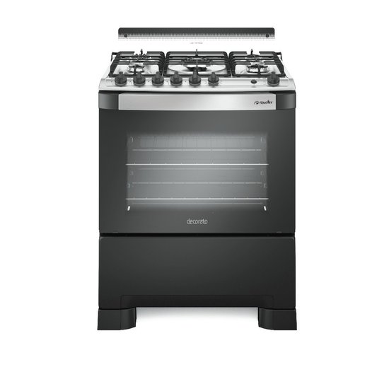 Fog&atilde;o 5 Bocas Mueller Decorato Gourmet G3 Tripla Chama Preto Fosco