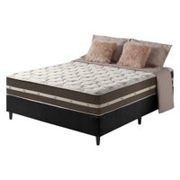 Cama Box Casal Preto + Colchão Molas Ensacadas Las Vegas 138x188x65cm