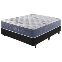 Cama Box Casal Preto + Colchão Molas Ensacadas Visco Gel California138x188x68cm