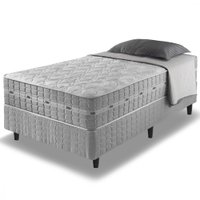 Conjunto Cama Box Solteiro Com  Molas Ensacadas Alabama 88x188x61cm