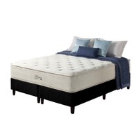 Cama Box Queen Preto + Colchão Molas Ensacadas HiperSoft Boston 158x198x71cm
