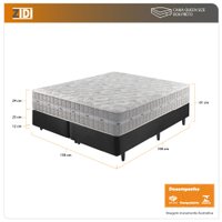 Cama Box Queen Preto + Colchão Molas Ensacadas Alabama 158X198x61cm