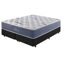 Cama Box Queen Preto + Colchão Molas Ensacadas Visco Gel California 158x188x68cm