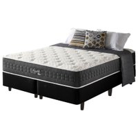 Cama Box King + Colchão Molas Ensacadas HiperSoft Seattle 193x203x69cm