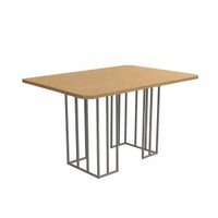 Mesa de Sala Jantar Duina c/ Tampo 136cm Niquel/Freijo - Kappesberg