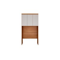 Modulado de Quarto Armário Ponte Aéreo Solteiro Rizon/Linea c/ 3 Portas Cumaru/Fendi - Novo Horizonte