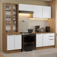 Armário de Cozinha Completa 270cm Rustic/Branco Veludo Lux Madesa 04