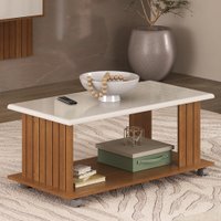 Mesa de Centro Mila Frisada Cinamomo/Off White - Artely