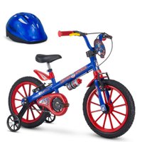 Bicicleta Infantil Aro 16 Capitão América Marvel com Capacete Azul Nathor