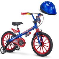 Bicicletinha para Aro 16 Capitão América Marvel Nathor com Capacete Azul