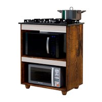 Balcão para Cooktop Com 5 Bocas 2 Nichos para Forno Siena - Kaike - Nature/Off White