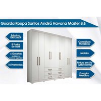 Guarda Roupa 2 Peças (1GuardaRoupa+1Cômoda) QC130 Branco - Santos Andirá