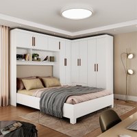 Guarda-Roupa Casal Modulado 5 Portas com Cama Hercules 4 Portas 4 Gavetas