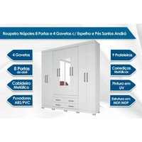 Guarda Roupa 2 Peças (1GuardaRoupa+1Cômoda) QC127 Branco - Santos Andirá