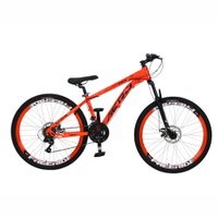 Bicicleta Aero RBX Aro 26 Quadro Alumínio Freio a Disco Kit Shimano - Laranja Neon