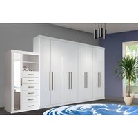 Guarda Roupa 2 Peças (1GuardaRoupa+1Cômoda) QC131 Branco - Santos Andirá