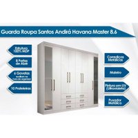 Guarda Roupa 2 Peças (1GuardaRoupa+1Cômoda) QC129 Branco - Santos Andirá