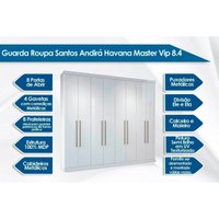 Guarda Roupa 2 Peças (1GuardaRoupa+1Cômoda) QC137 Branco - Santos Andirá