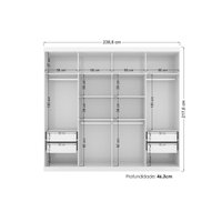 Guarda Roupa 2 Peças (1GuardaRoupa+1Cômoda) QC132 Branco - Santos Andirá