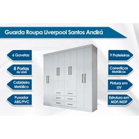 Guarda Roupa 2 Peças (1GuardaRoupa+1Cômoda) QC141 Branco - Santos Andirá