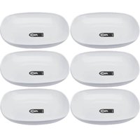 Kit 6 Pratos Plásticos Brancos 17,2cm Essential Coza Servir Petiscos Frutas Mesa Posta