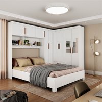 Guarda-Roupa Casal Modulado C/5 Portas com Cama Hercules 4 Portas 4 Gavetas com Espelho