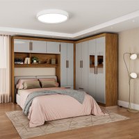 Guarda-Roupa Casal Modulado Com 5 Portas Hercules 4 Portas 4 Gavetas com Espelho