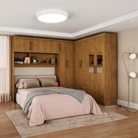 Guarda-Roupa Casal Modulado 5 Portas Hercules Com 4 Portas 4 Gavetas com Espelho