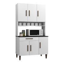 Armário De Cozinha Salvador 6 Portas 1 Gaveta Kaiki Móveis Branco