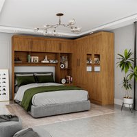 Guarda-Roupa Casal Modulado 4 Portas Hercules 4 Portas 4 Gavetas com Espelho cinamomo