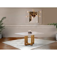 Mesa de Jantar 6 Lugares em Madeira Maciça Lisy Com Tampo de Vidro 160cm - Móveis Mix