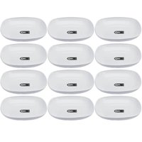 Kit 12 Pratos Brancos Quadrados  17cm Coza Plástico Bandeja Essential Bar Restaurante