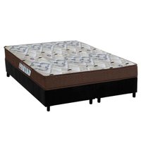 Cama Box Queen: Colchão Espuma Ortobom D45/EP Anatômico Fort Tech ISO 150 + Base CRC Suede Black(158x198)