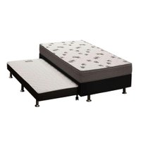 Conjunto Box Solteiro: Colchão Espuma Ortobom D45 Light + Base CRC Courano Black (88x188)