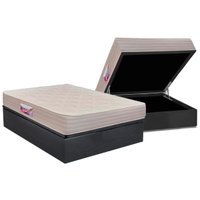 Conjunto Box Baú Casal: Colchão Espuma Herval D45 New Top + Base CRC Courano Gray (138x188)