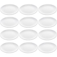 Conjunto Com 12 Pratos de Melamina Brancos 25,5cm para Servir Petiscos Restaurantes Lyor