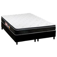 Cama Box King: Colchão Espuma Castor D45 Black e White Air + Base CRC Courano Black(193x203)