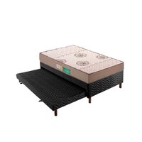 Conjunto Box Solteiro: Colchão Espuma Polar D33 Pérola Brown + Base CRC Suede Black (88x188)
